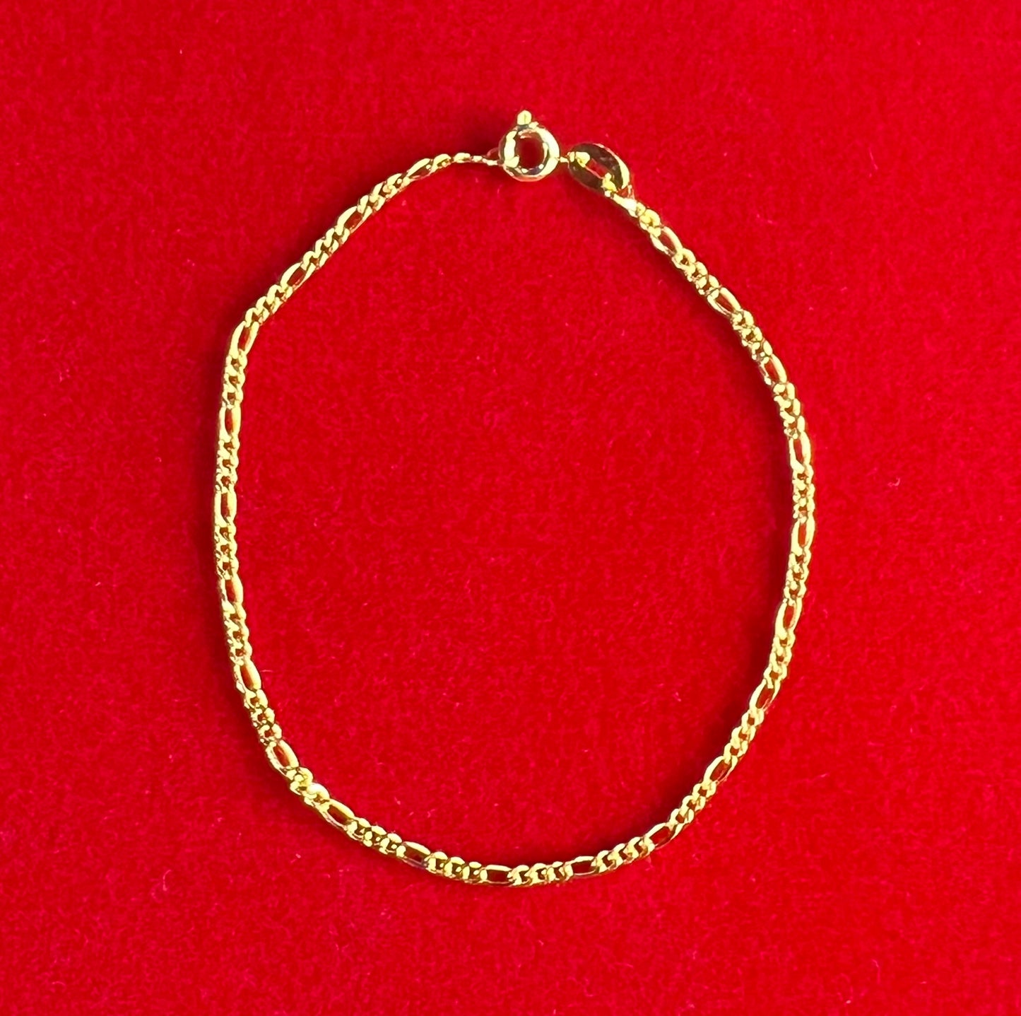 Figaro| Pulseira Banhada a Ouro 18K - 20 cm