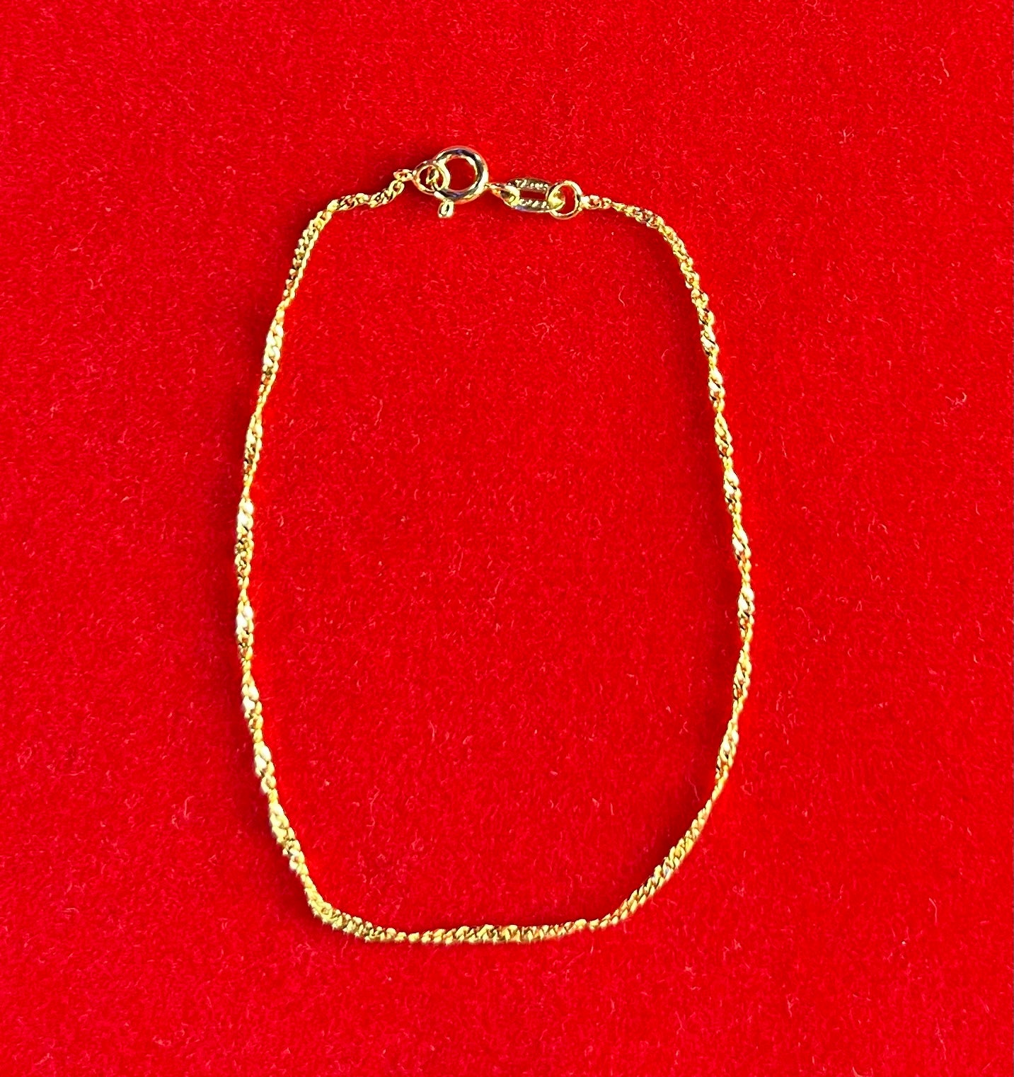Cordão Tossido| Pulseira Banhada a Ouro 18K - 20 cm