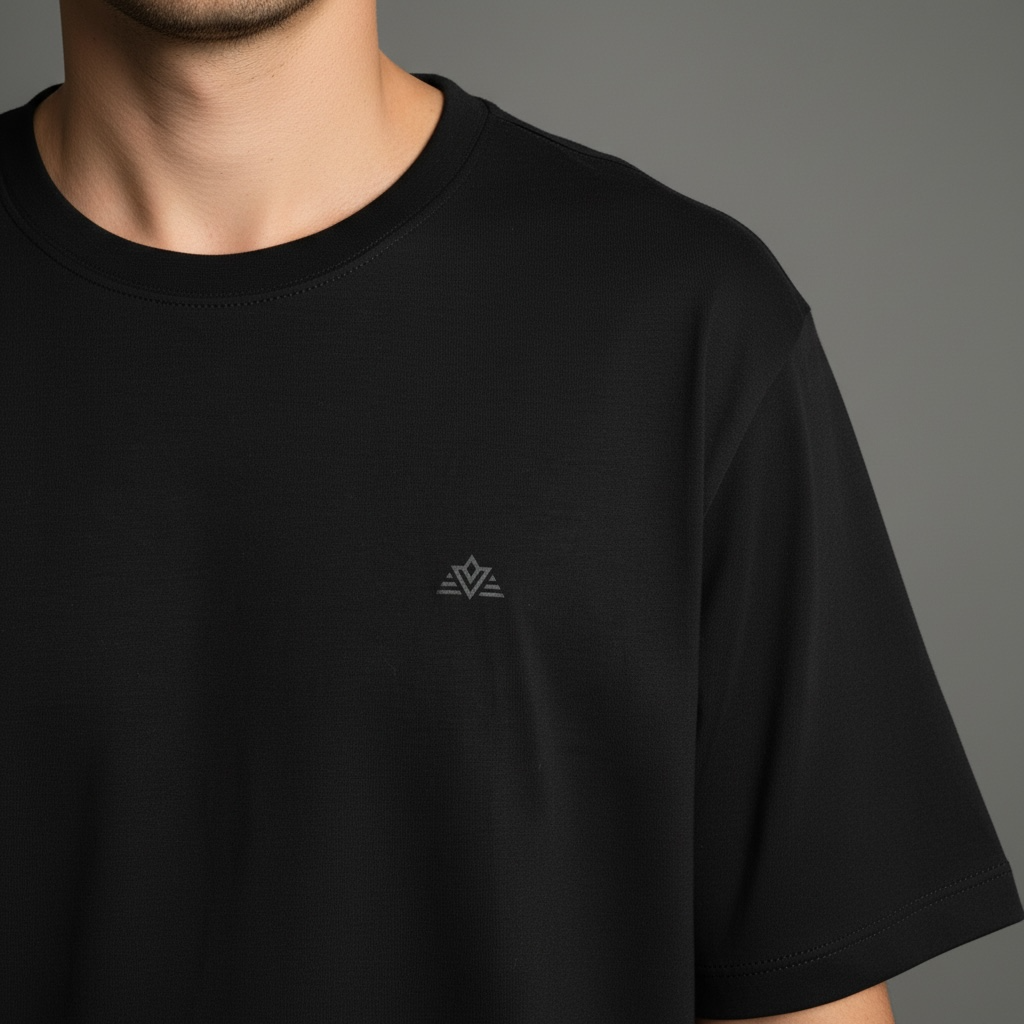 T-Shirt Favoretti | Cotton Fav - Flag Monocromática Diamante Negro