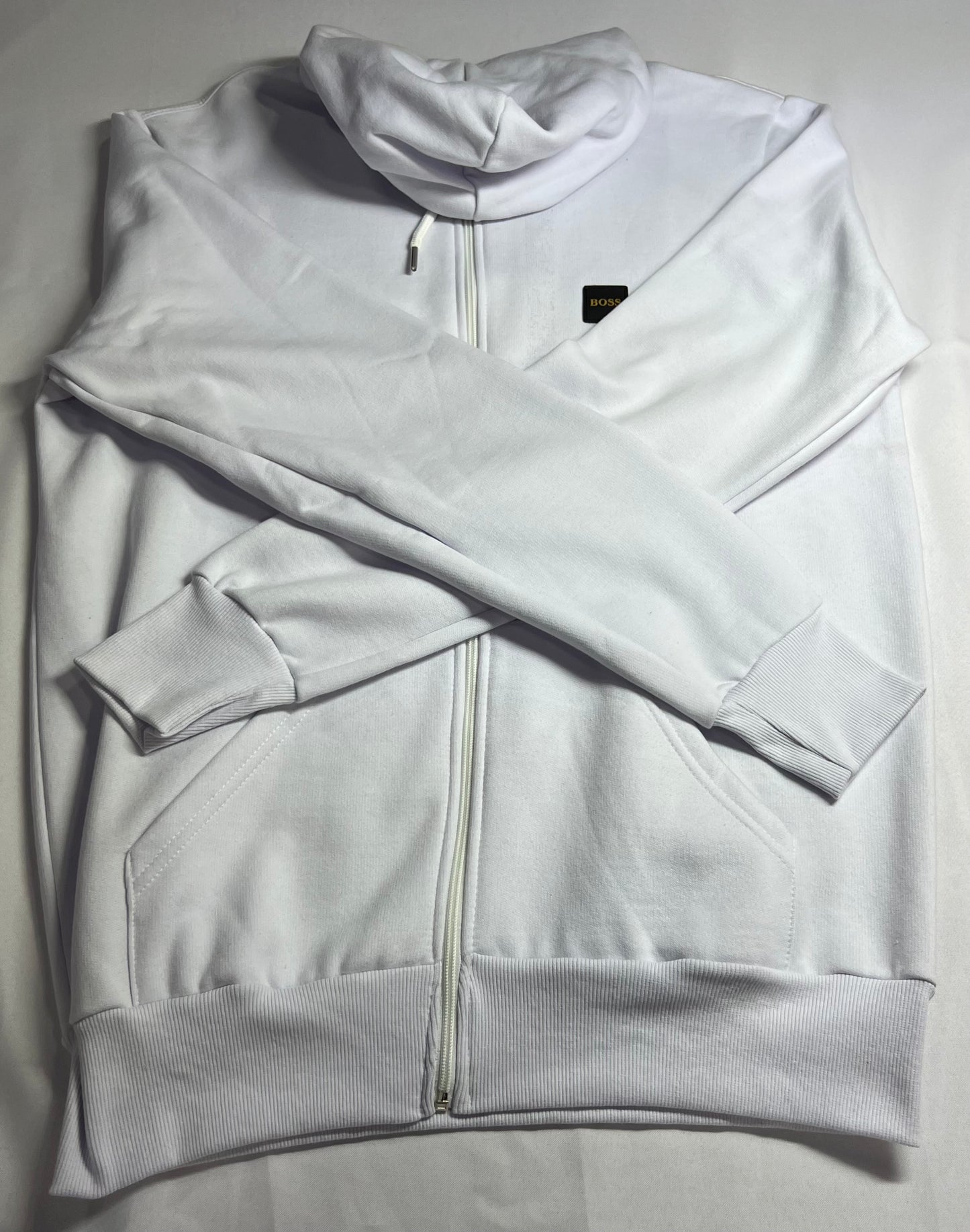 MOLETOM COM ZÍPER HUGO BOSS BRANCO