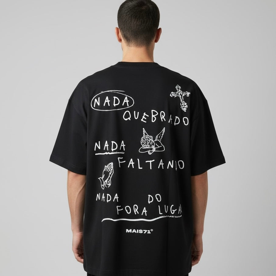 Camiseta Oversized | +71 Shalom | Preta