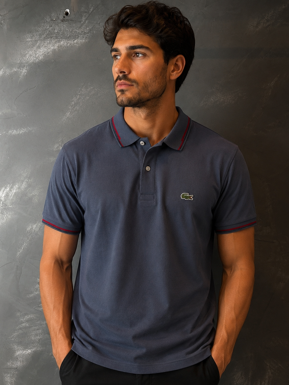 Camisa Polo Lacoste Cinza