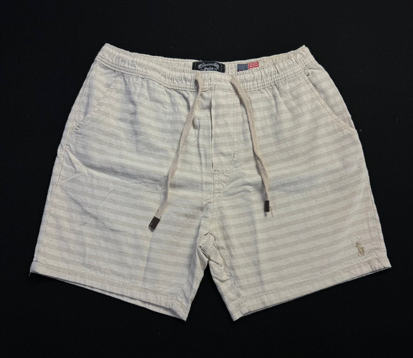 Short Casual Ralph Lauren | Linho Vibes - Listrado com cinza