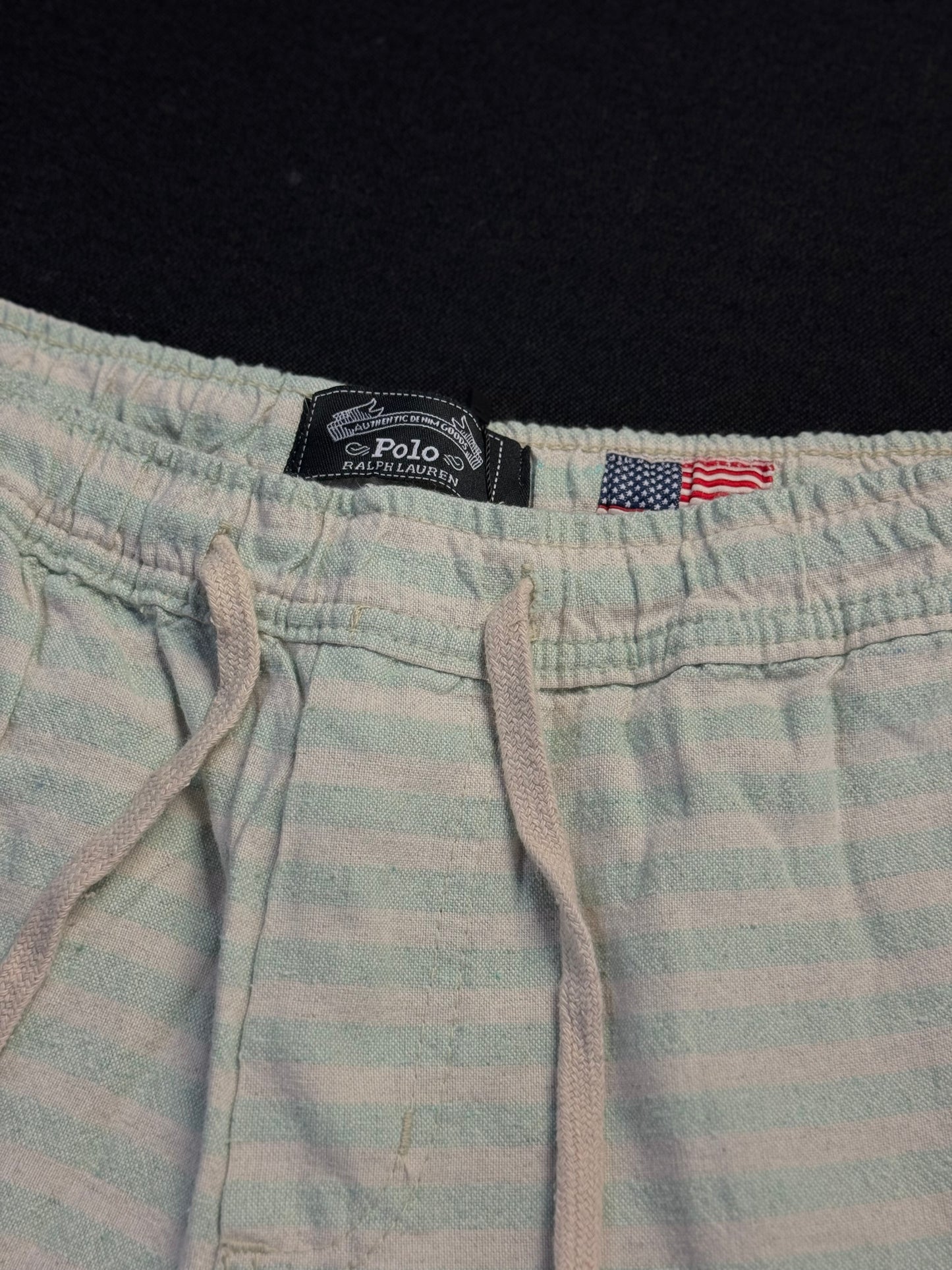 Short Casual Ralph Lauren | Linho Vibes - Listrado com verde