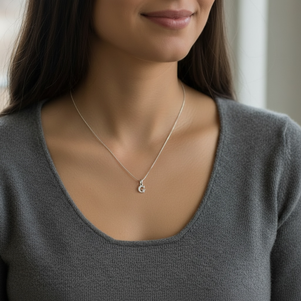 Pingente letra G Prata italiana 925