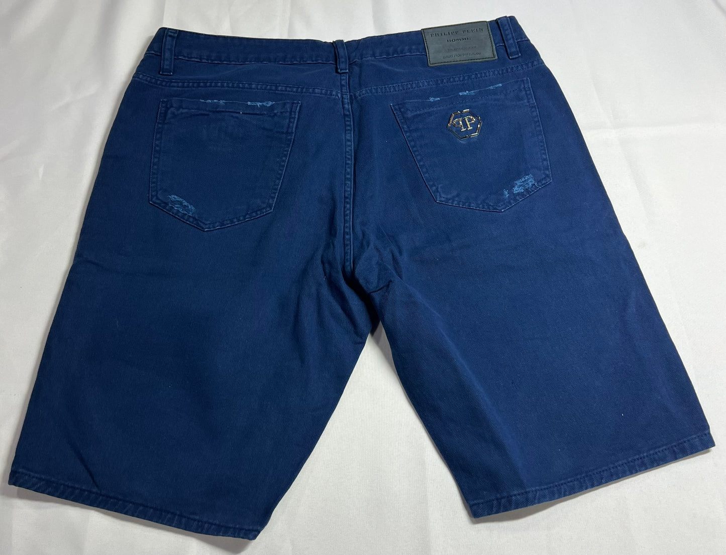 BERMUDA JEANS PHILIPP PLEIN AZUL MARINHO