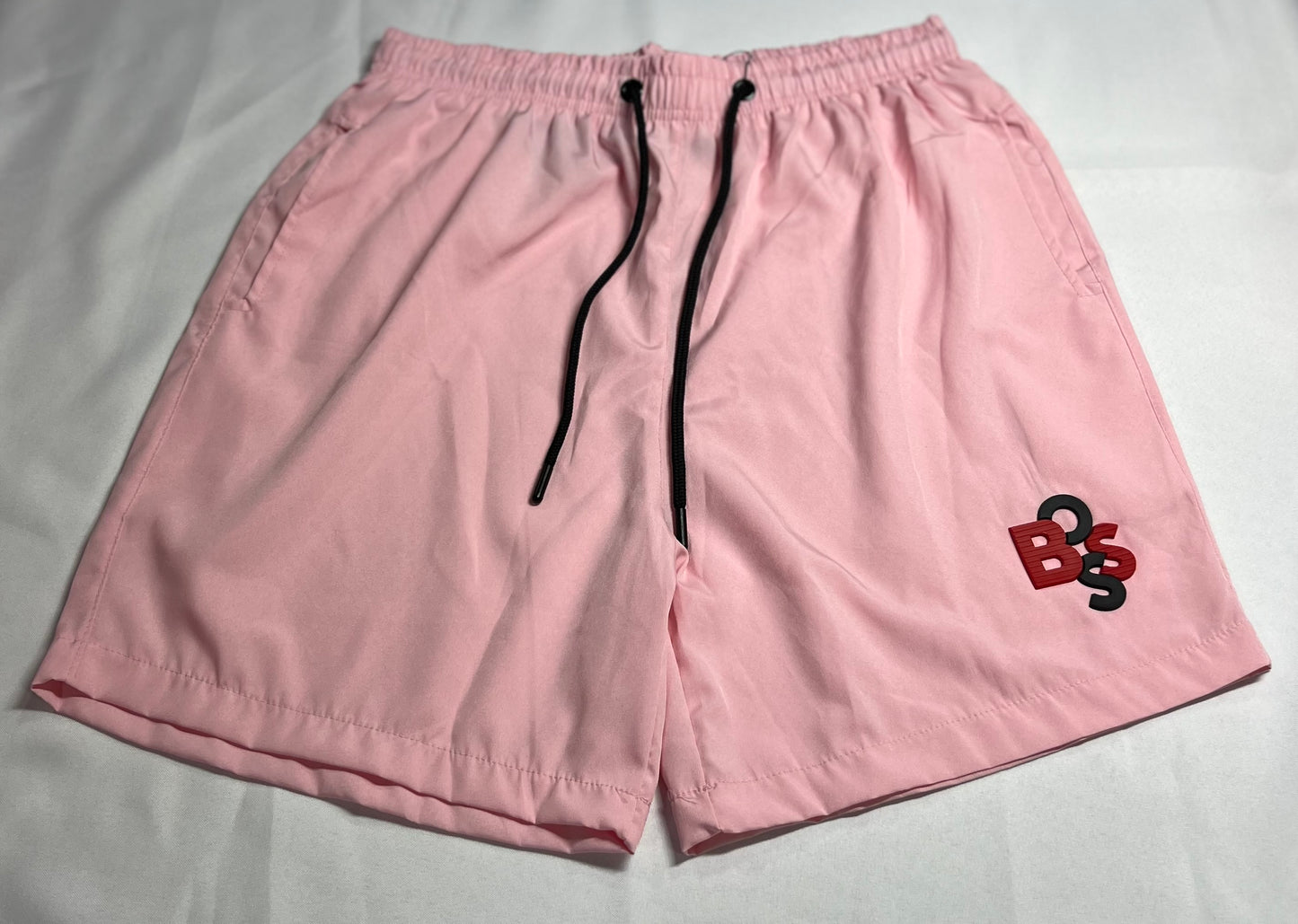 BEACH SHORT HUGO BOSS | ROSA LOGO VERMELHO