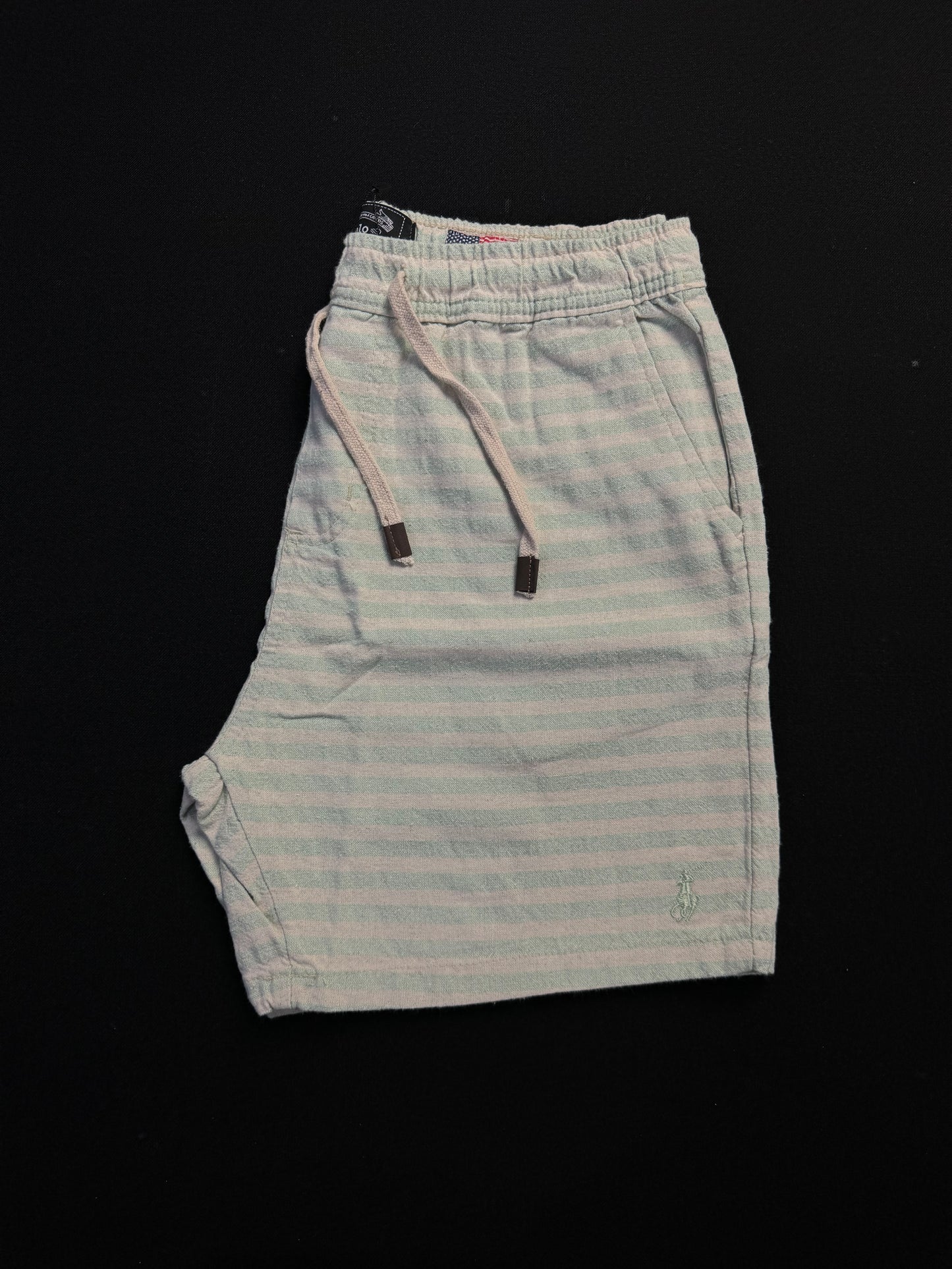 Short Casual Ralph Lauren | Linho Vibes - Listrado com verde