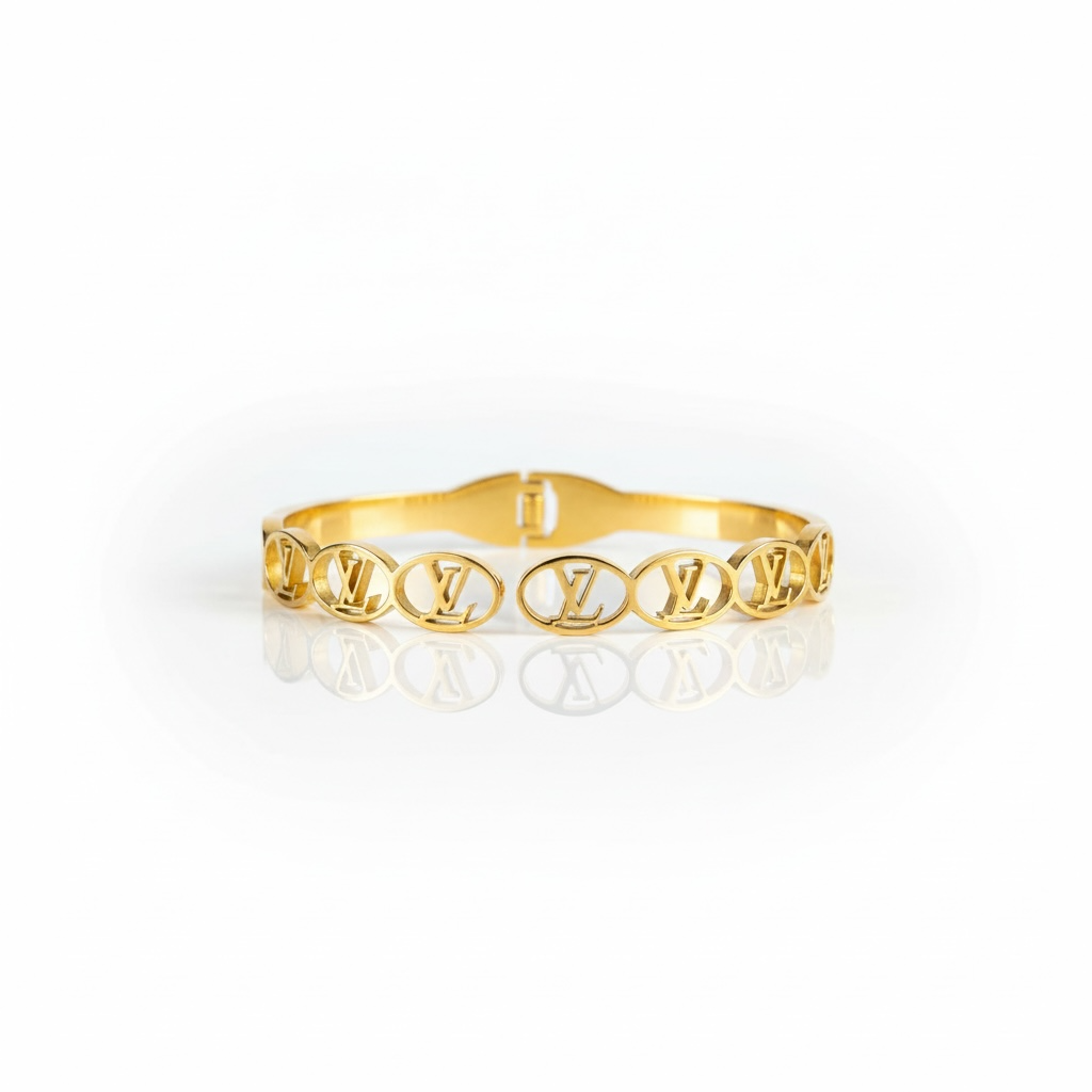 Bracelete Louis V | Iconic Luxury 2 anos de garantia - Gold Steel