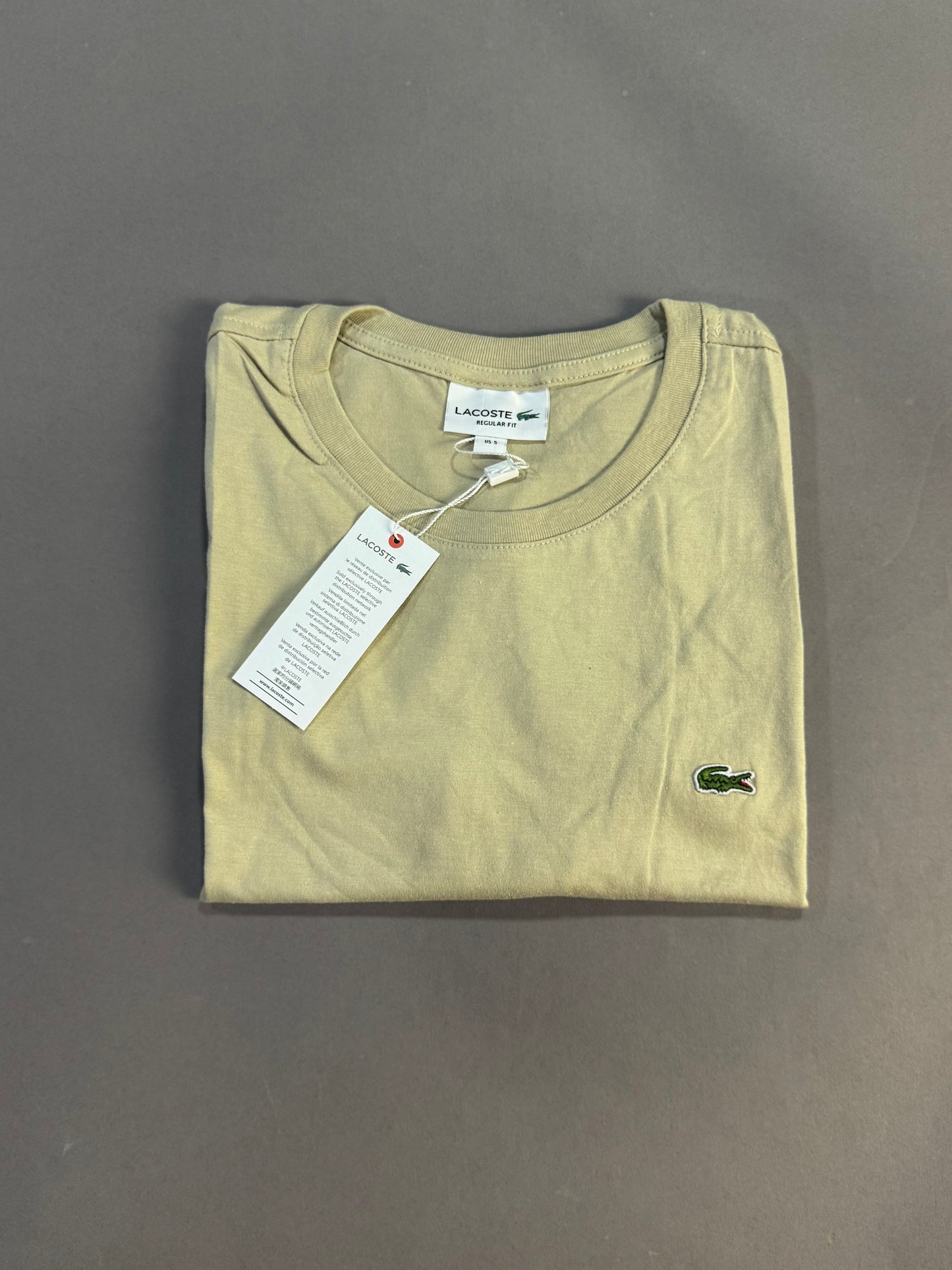 T-Shirt Lacoste | Tee Genuine Cotton Tanguis Pima - Creme Clássica