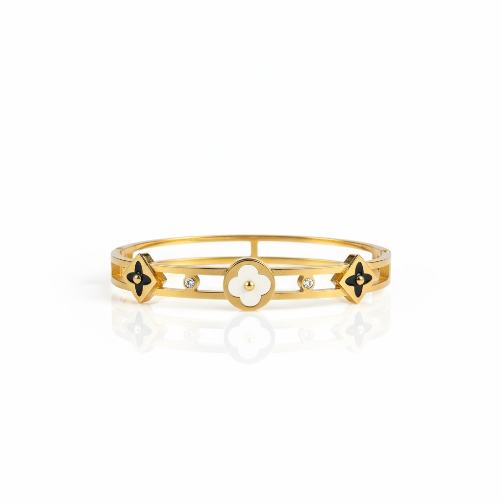 Bracelete Louis V | Iconic Luxury 2 anos de garantia - Gold Steel