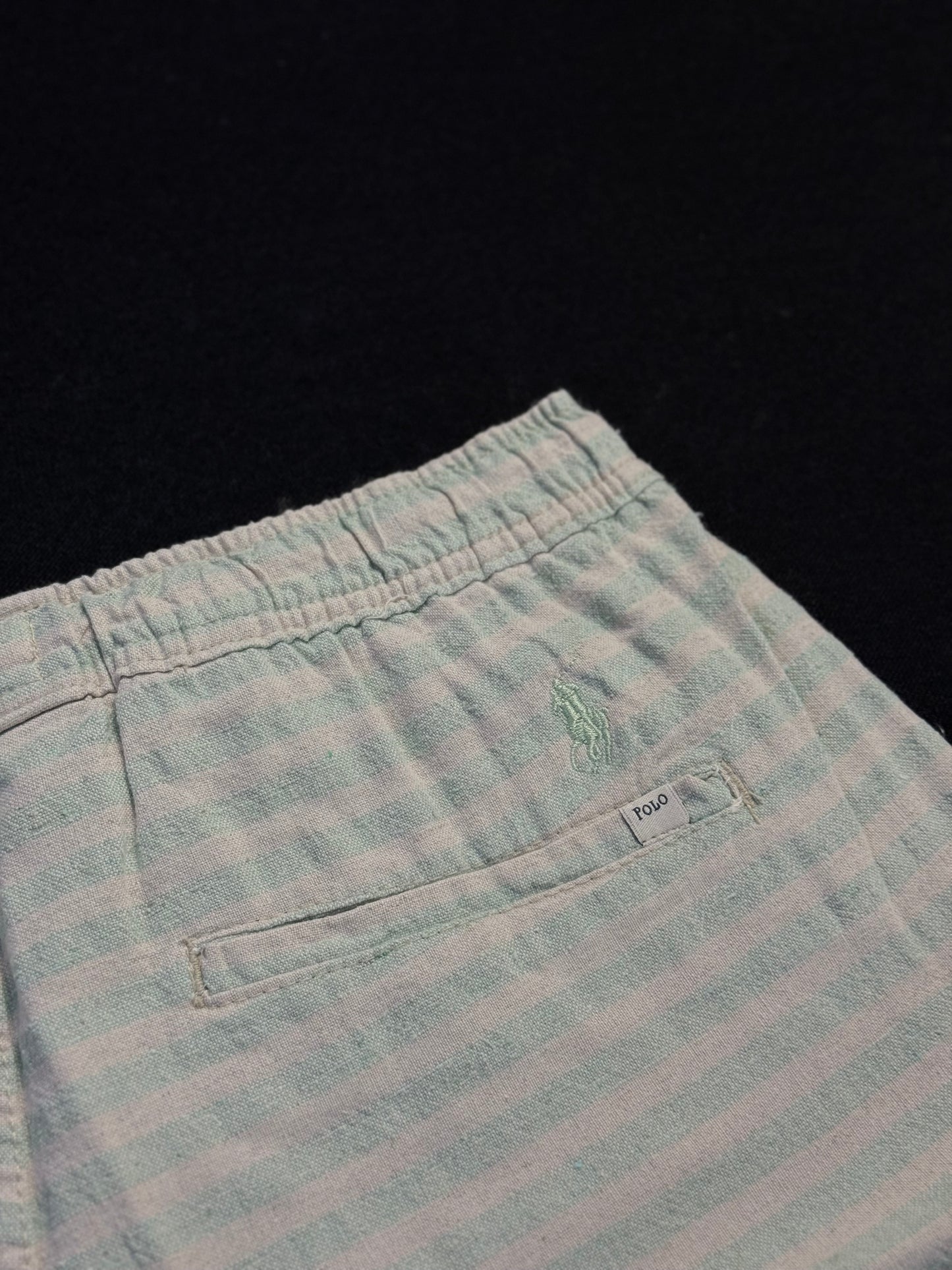 Short Casual Ralph Lauren | Linho Vibes - Listrado com verde