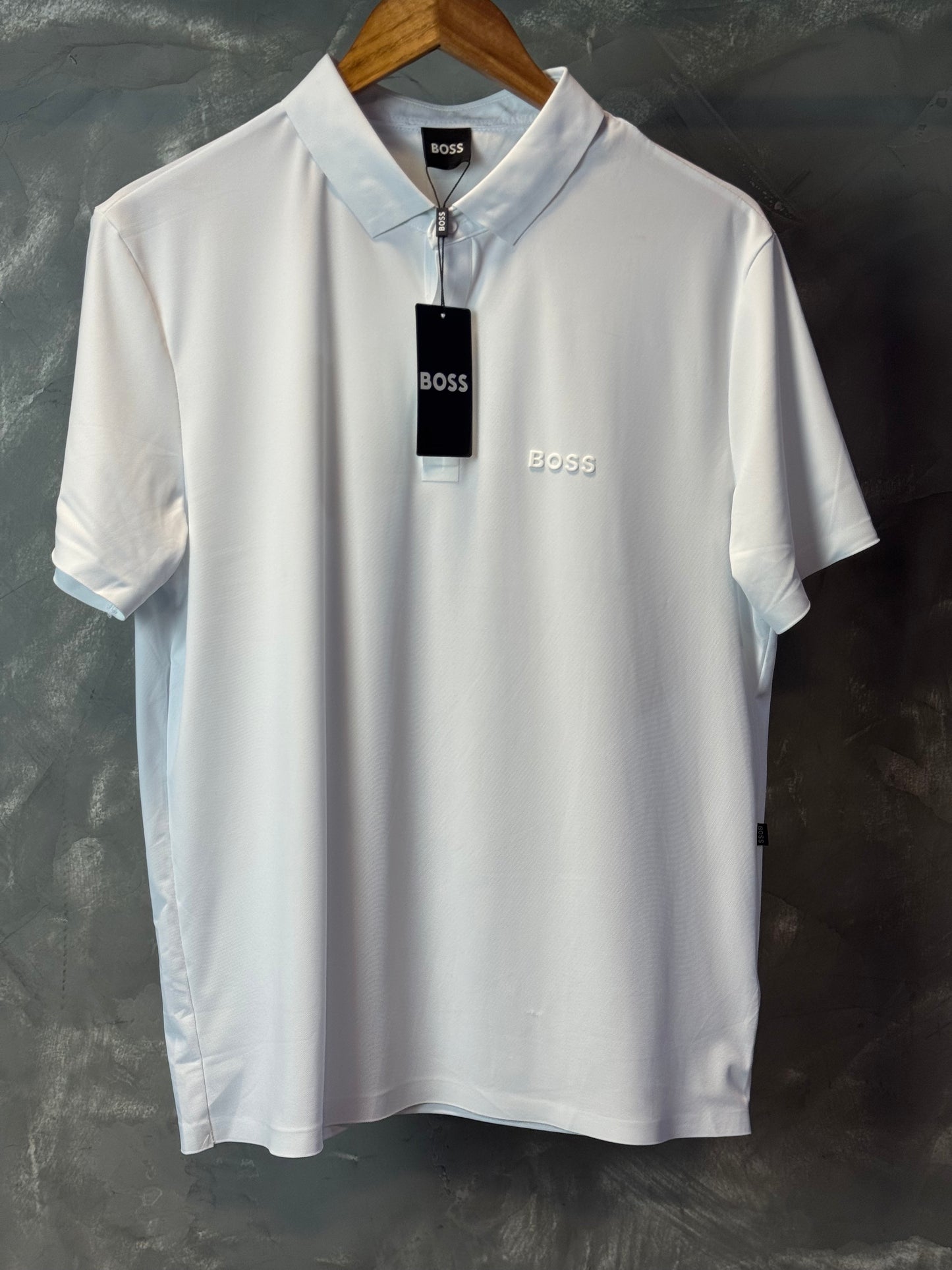 Camisa Polo Boss - Tecido Tecnológico - Branco