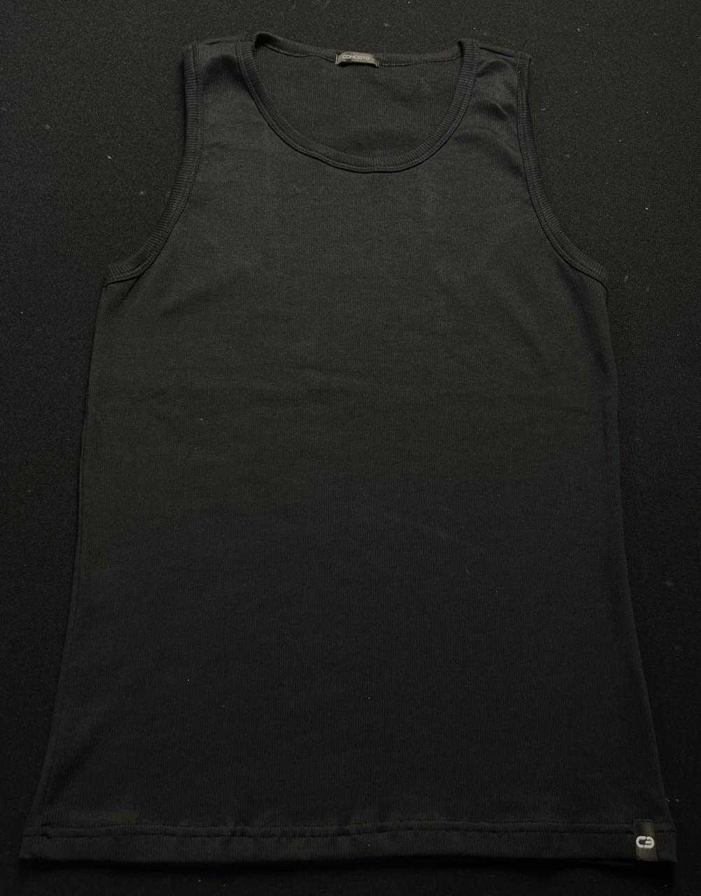 Regata Conceito | Ribbed Fit Tank Canelada - Soft Black