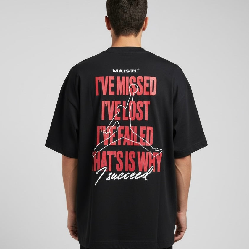 Camiseta Oversized | +71 Michael Jordan | Preta