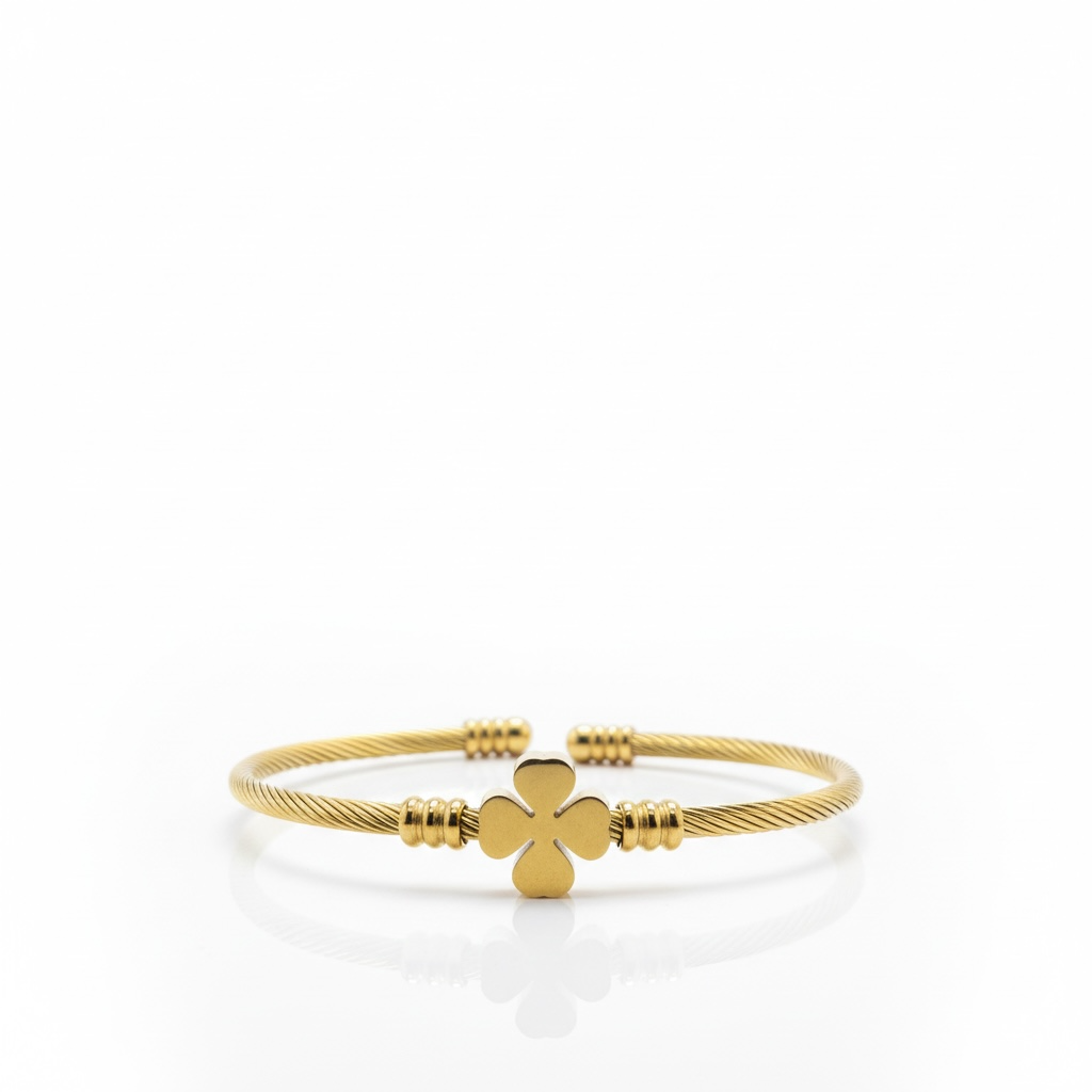 Bracelete Trevo | Iconic Luxury 2 anos de garantia - Gold Steel