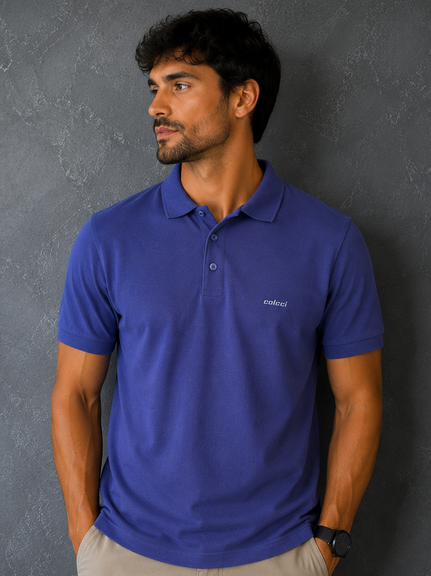 Camisa Polo Colcci Azul