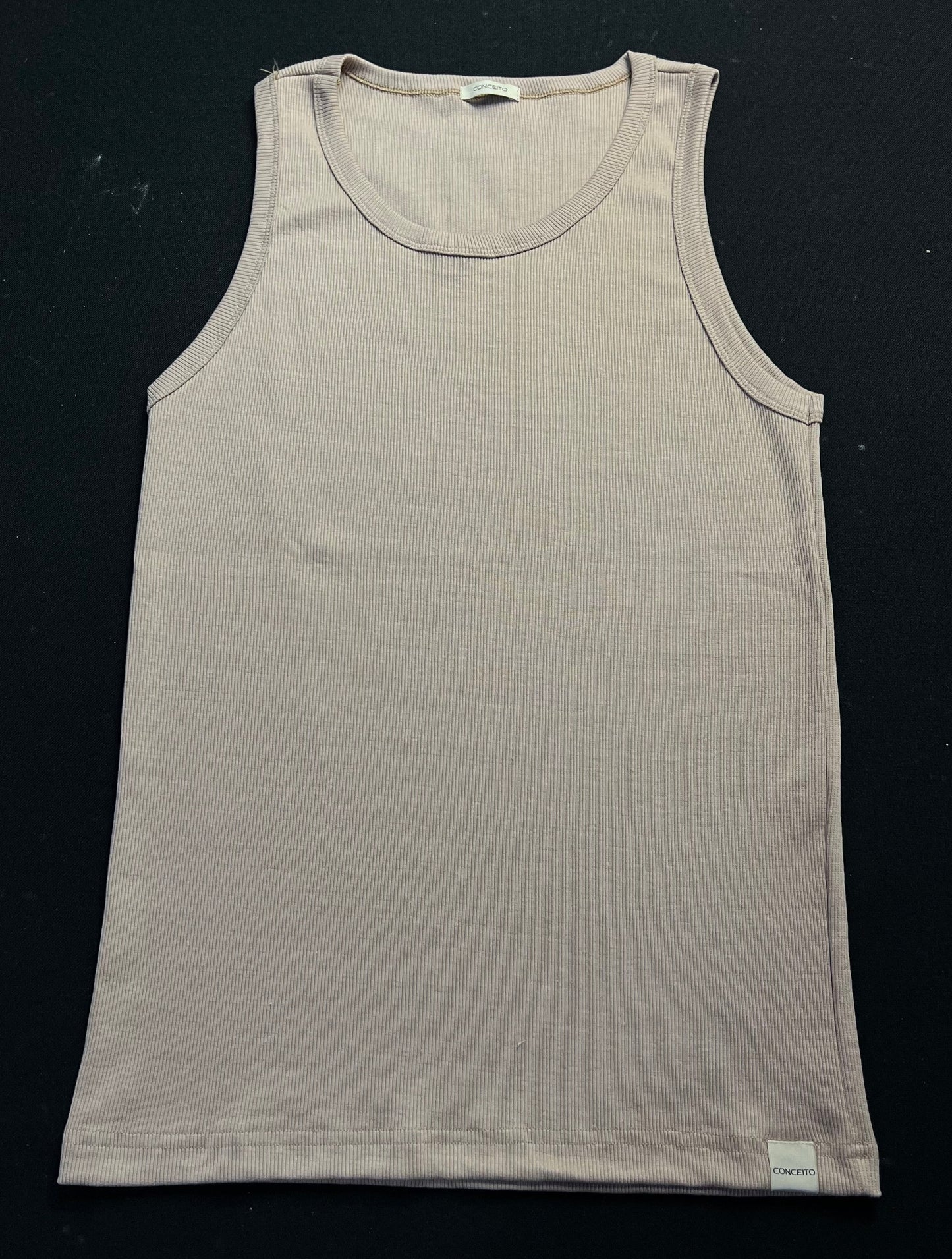 Regata Conceito | Ribbed Fit Tank Canelada - Stone Beige