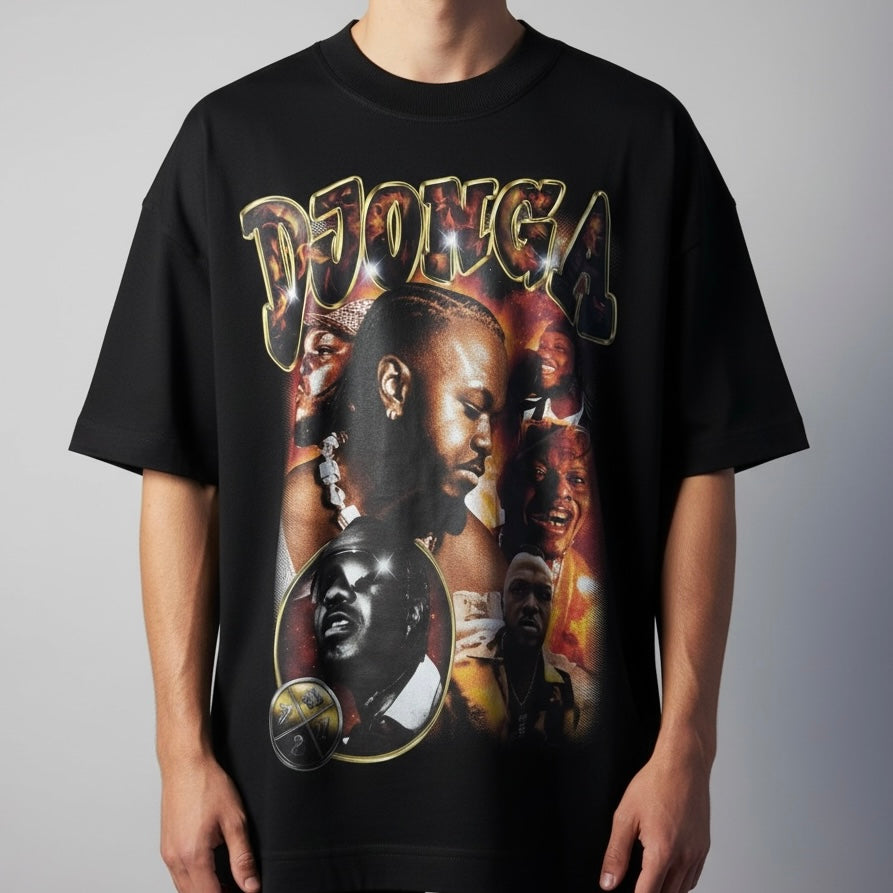 Camiseta Oversized | +71 Djonga | Preta