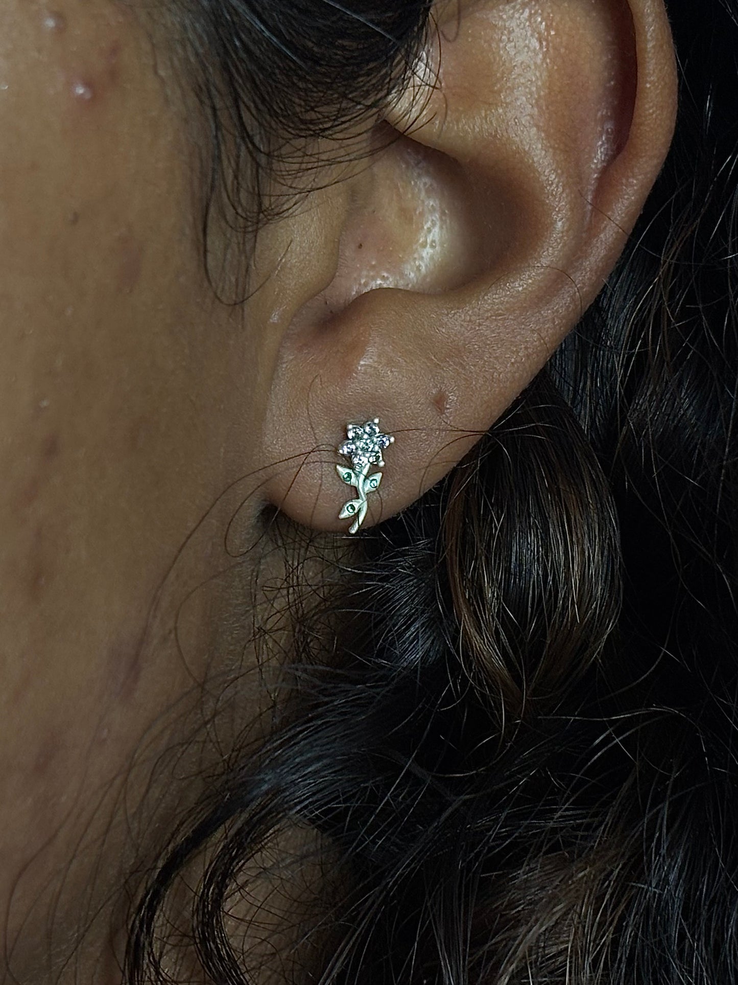 BRINCO DE PRATA | ROSA PRATEADA