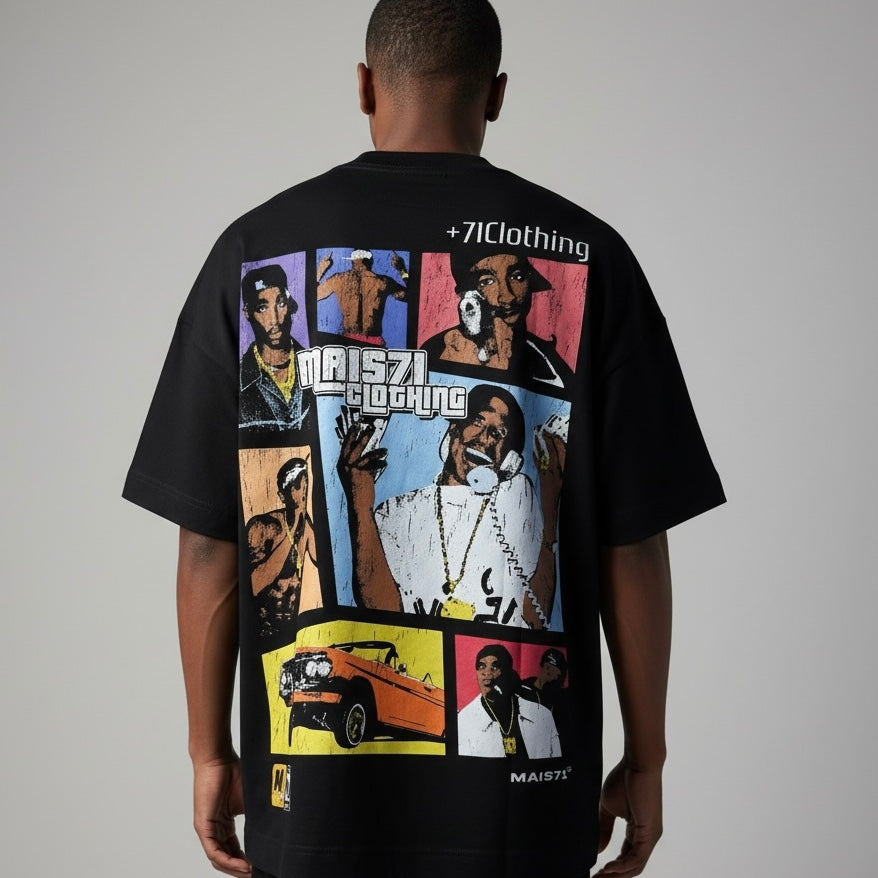 Camiseta Oversized | +71 GTA | Preta