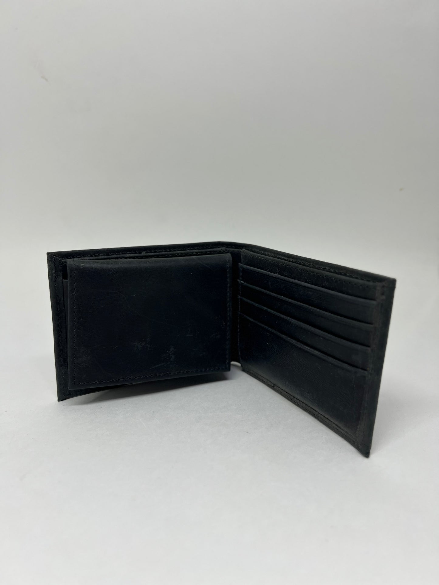 Carteira John J | Leather Genuine - Carbon Black