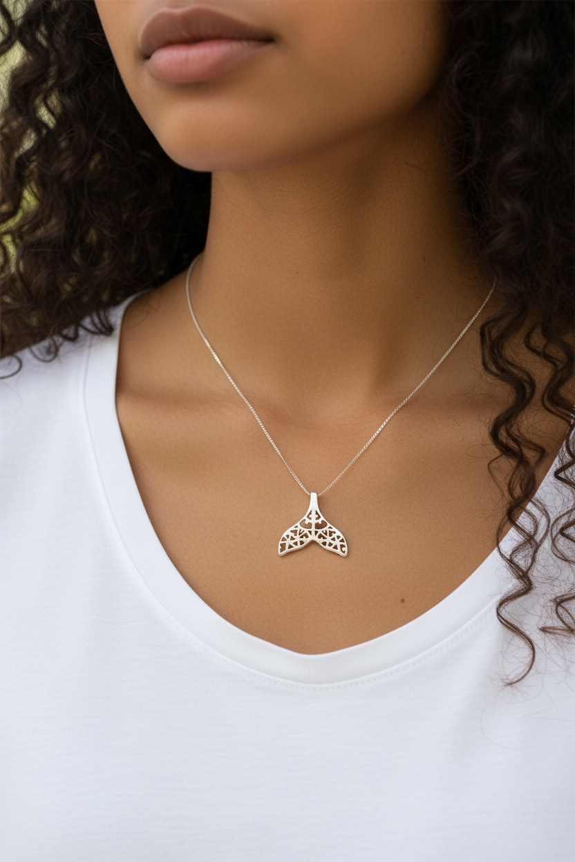 Pingente Calda de Sereia Prata italiana 925