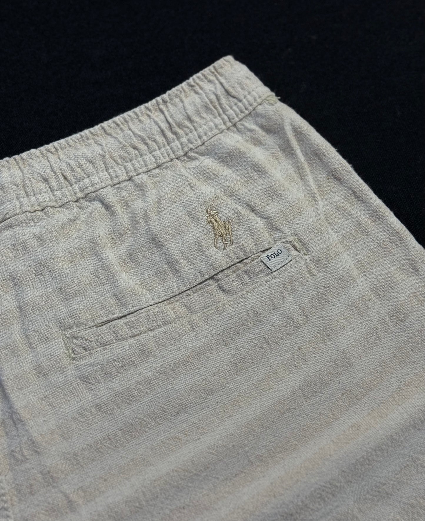 Short Casual Ralph Lauren | Linho Vibes - Listrado com creme