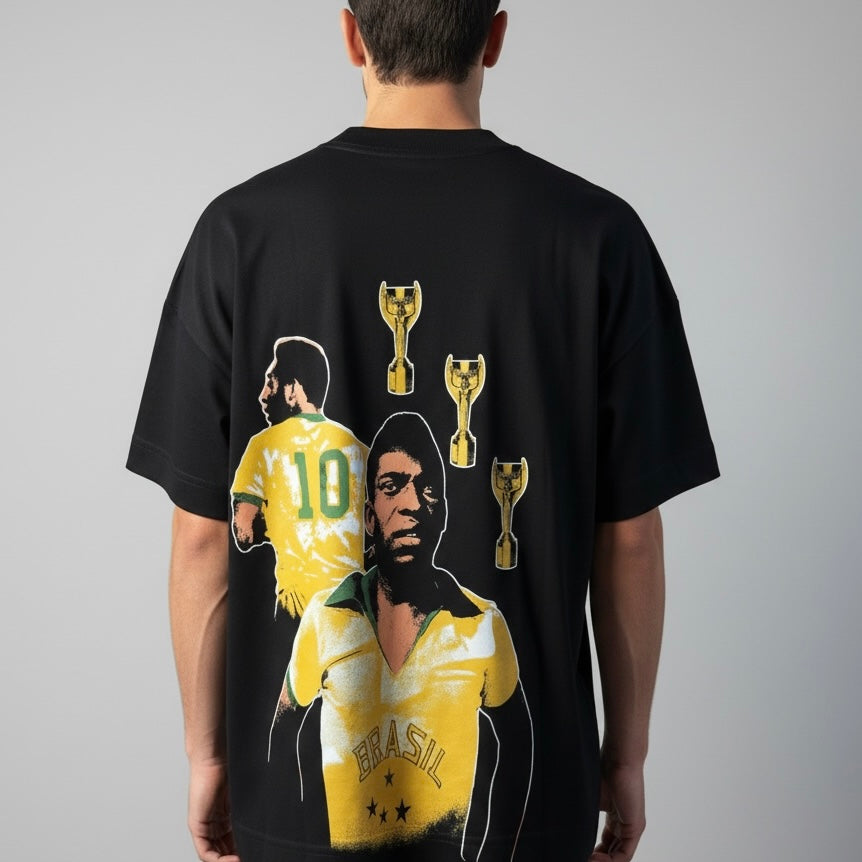 Camiseta Oversized | +71 Pelé | Preta