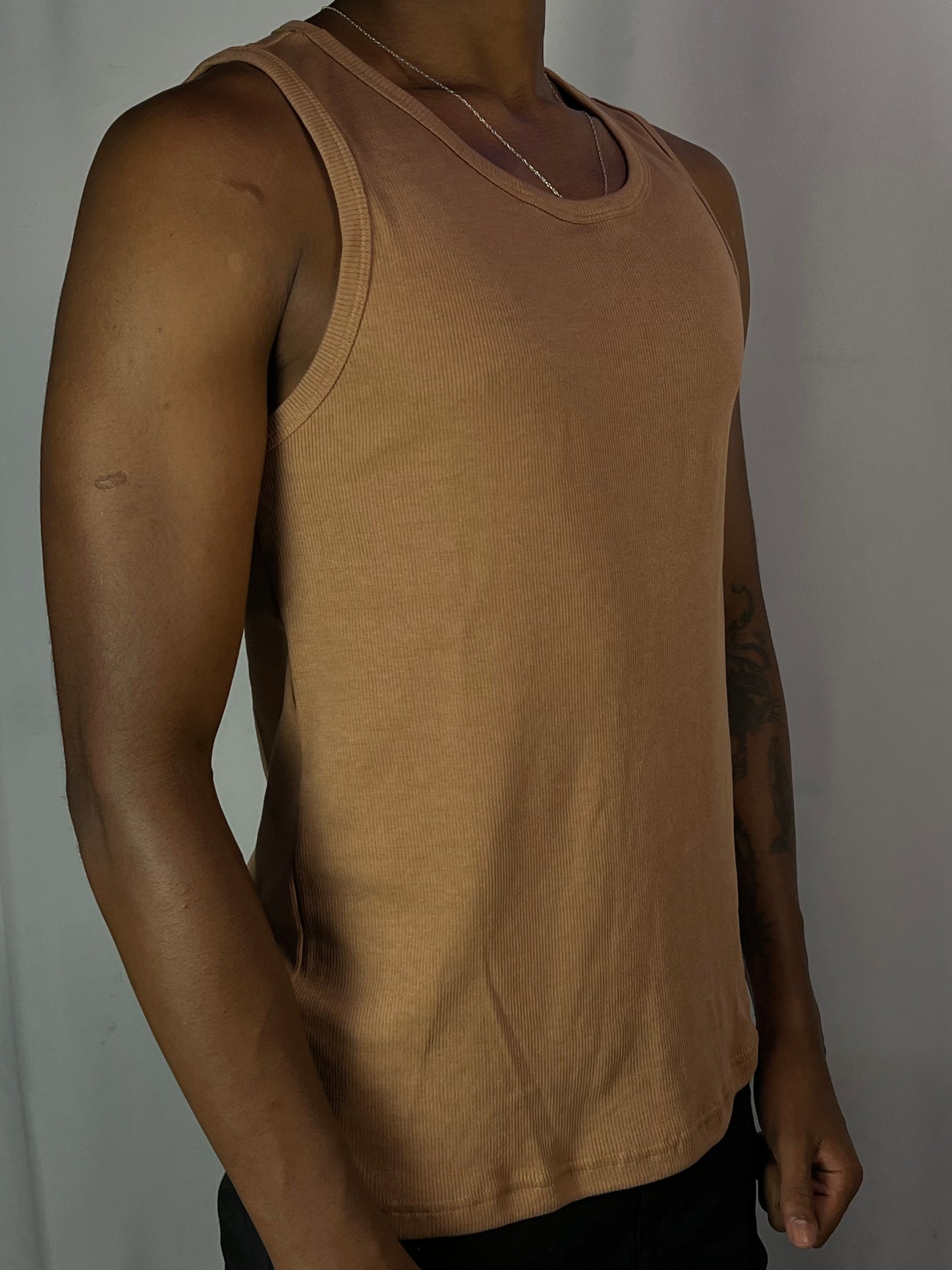 Regata Conceito | Ribbed Fit Tank Canelada - Bege Caramelo