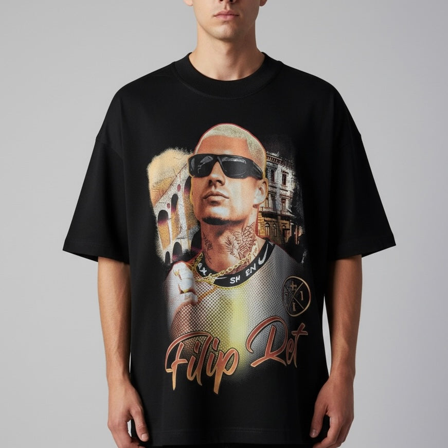 Camiseta Oversized | +71 Felipe Ret | Preta