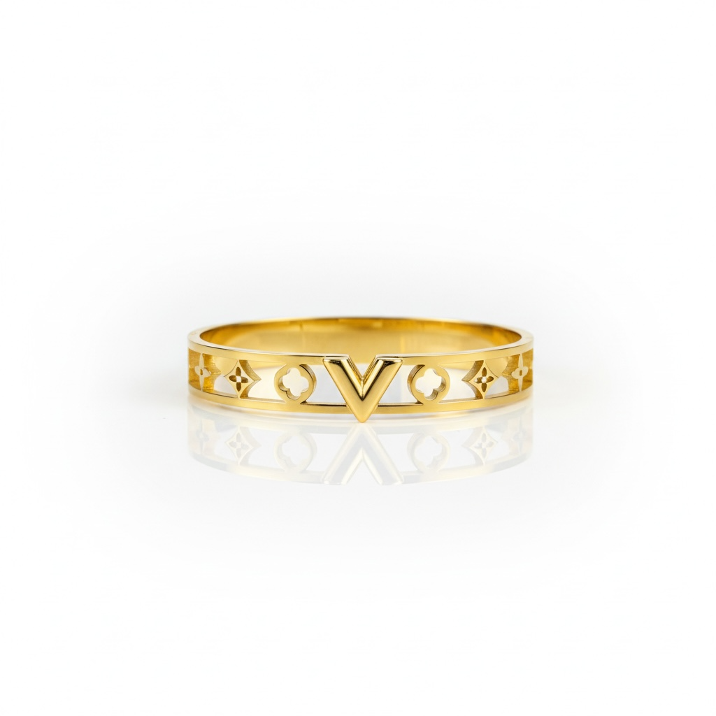 Bracelete Louis V | Iconic Luxury 2 anos de garantia - Gold Steel