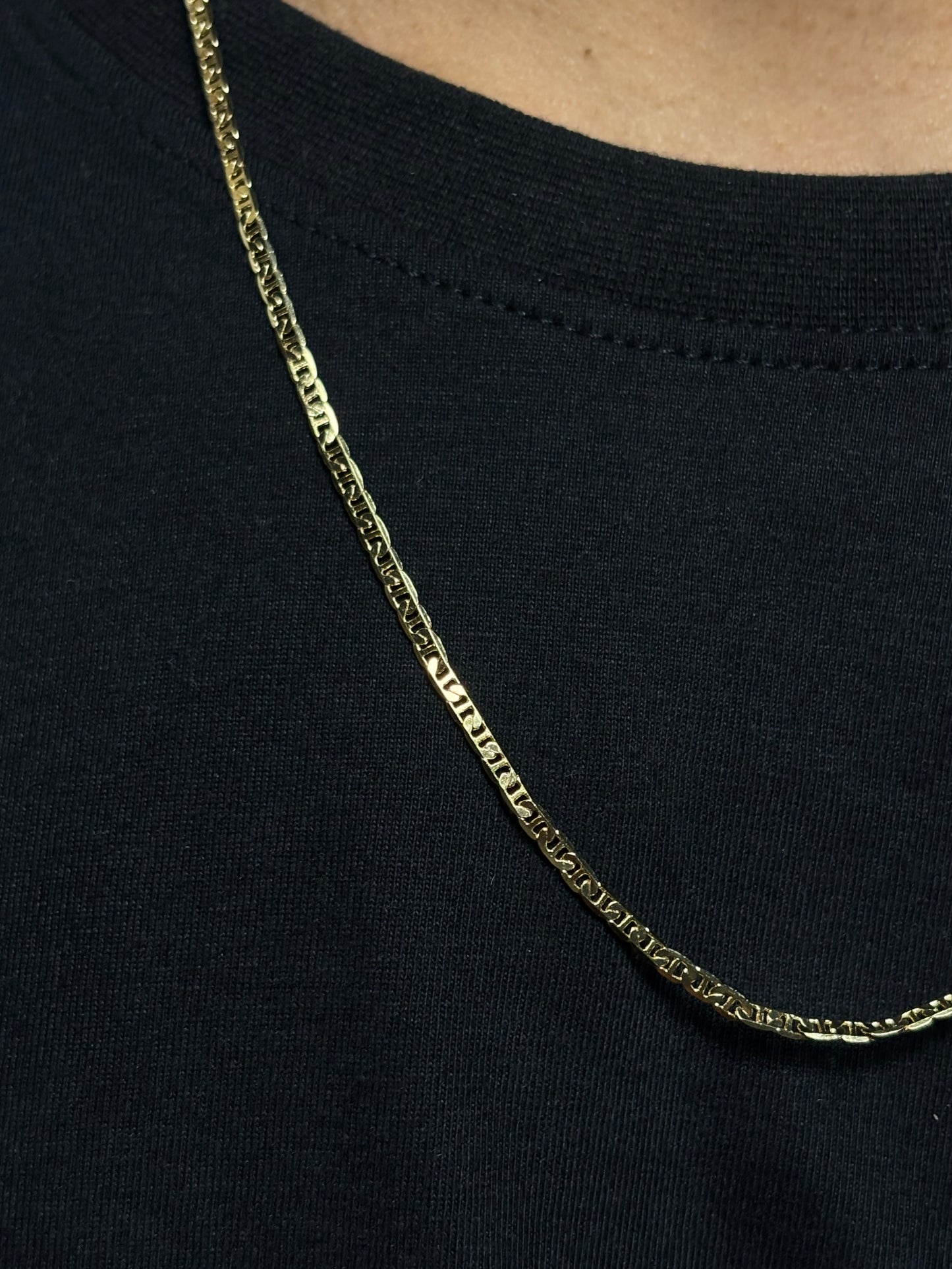 Piastrine + | corrente banhada a ouro 18K | 60cm