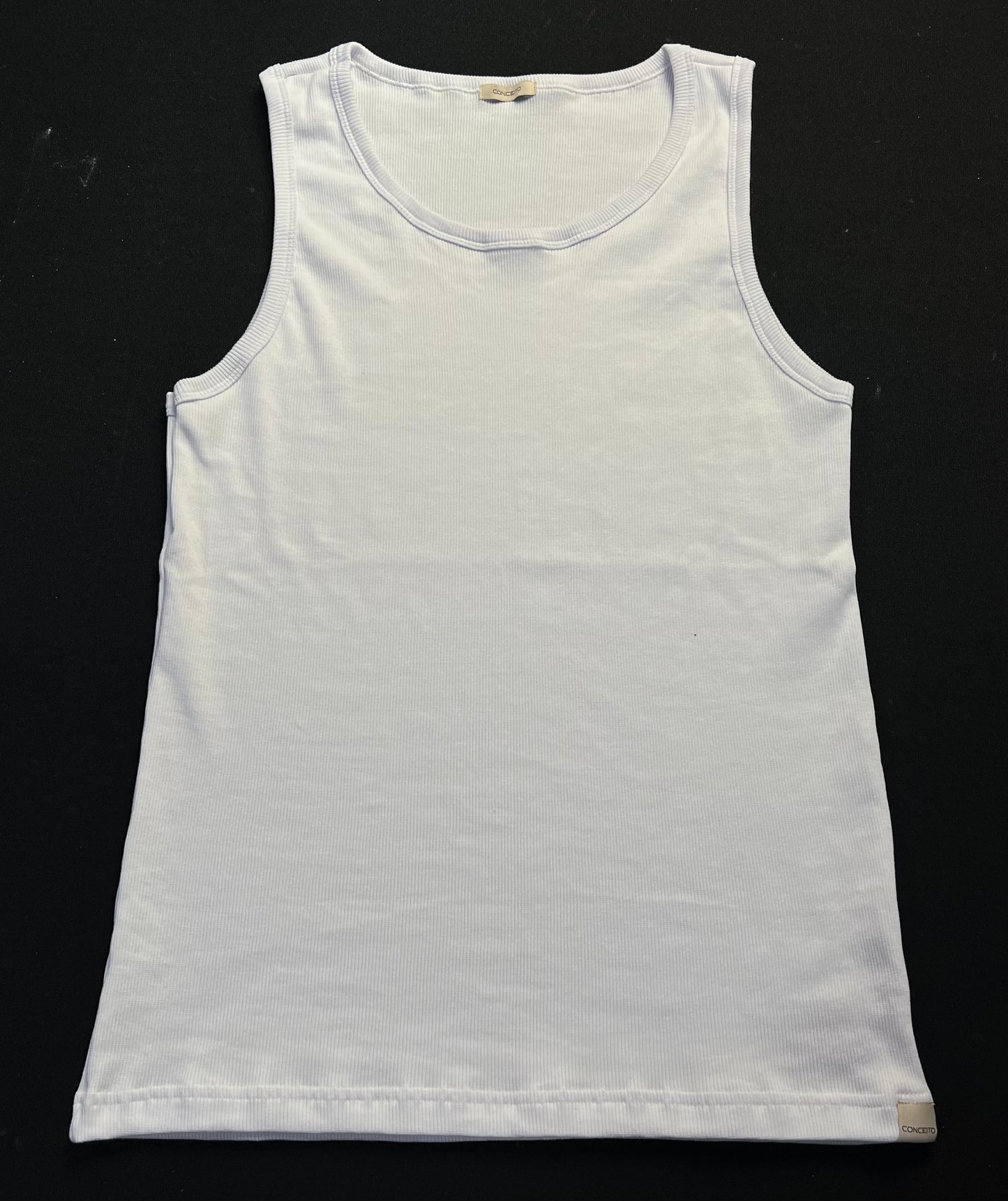 Regata Conceito | Ribbed Fit Tank Canelada - White Snow Light Blue
