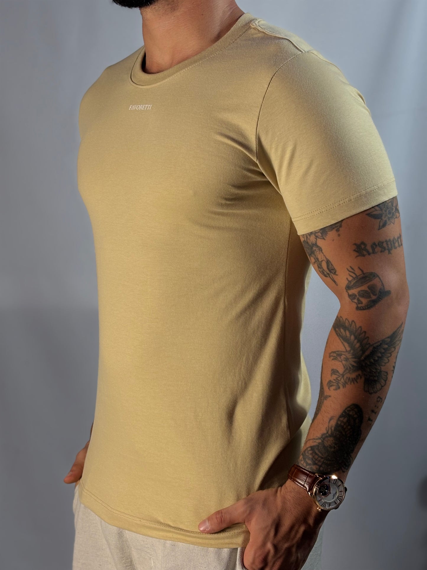 T-Shirt Favoretti | Cotton Fav - Assinatura Creme