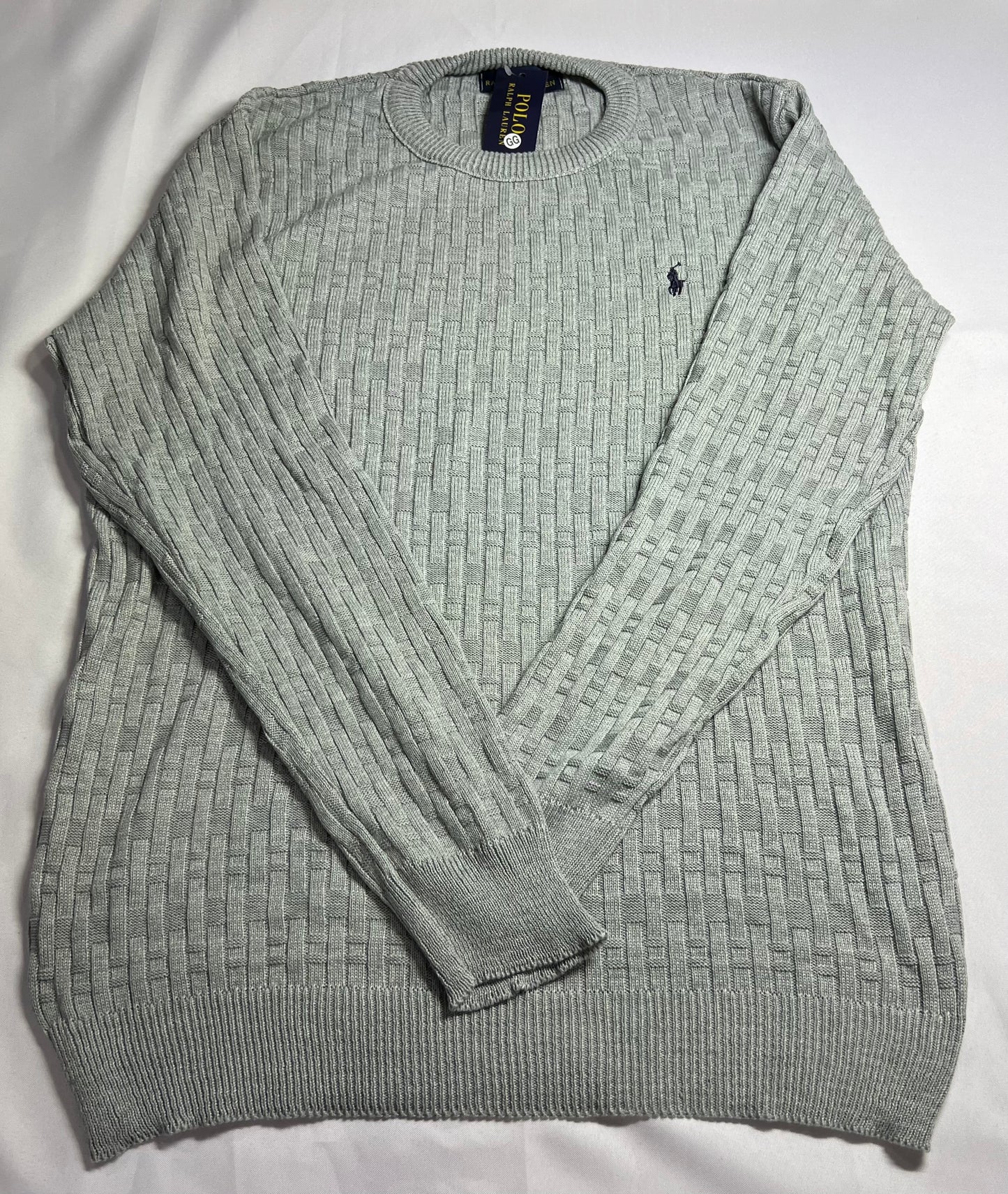 SUÉTER RALPH LAUREN TRICÔ CINZA