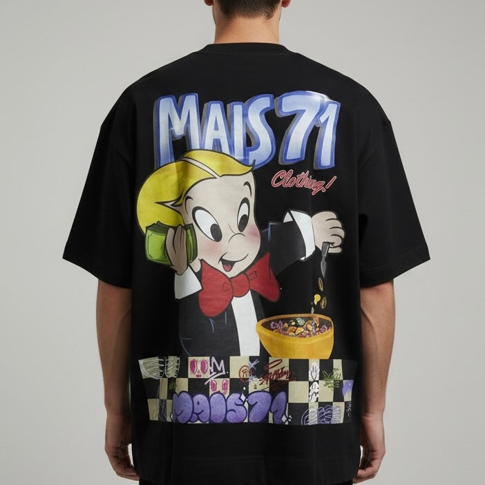 Camiseta Oversized | +71 Riquinho Clothing | Preta