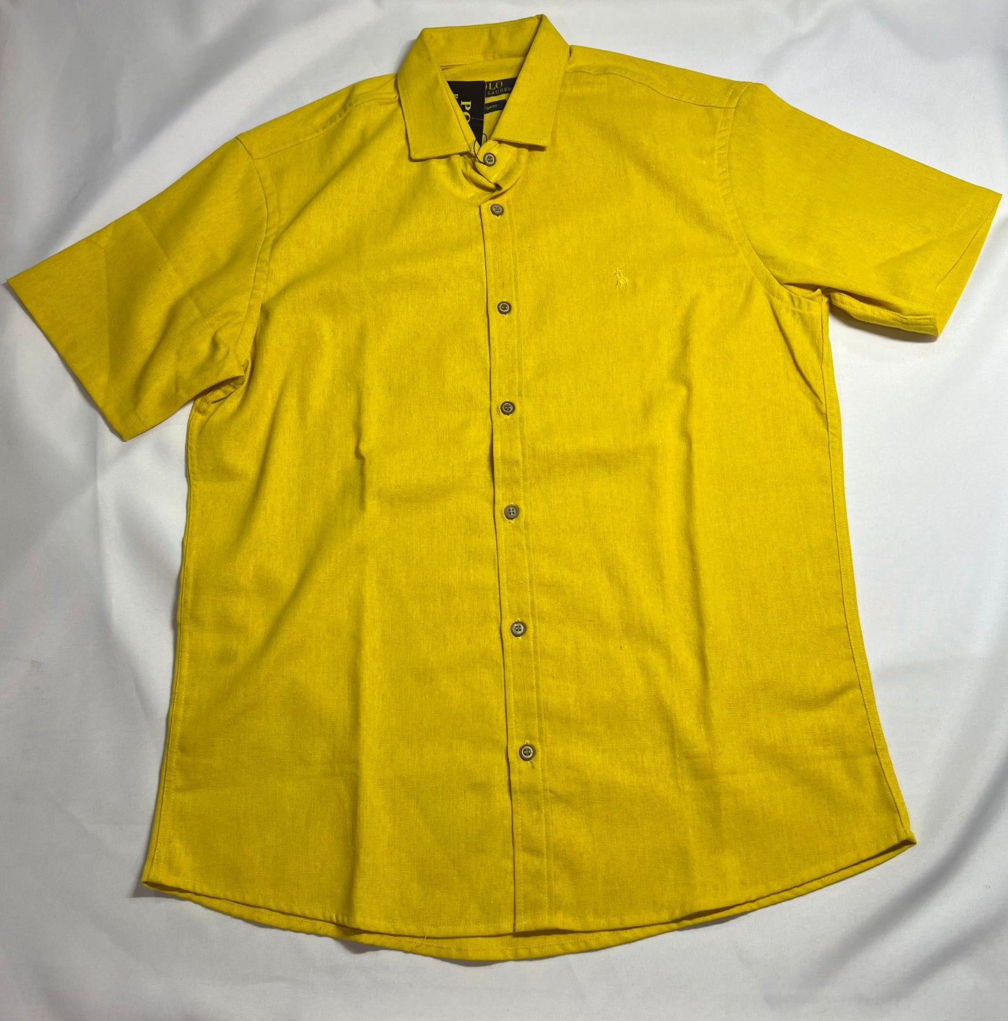 CAMISA DE BOTÃO LINHO RALPH AMARELA
