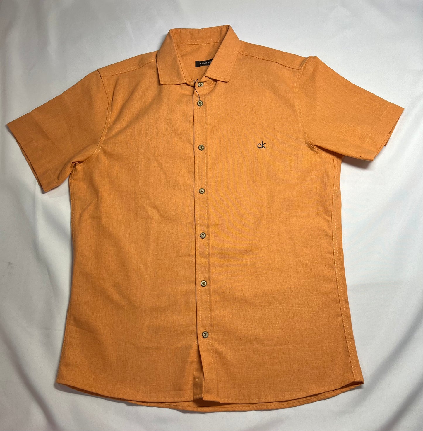 CAMISA DE BOTÃO LINHO X LARANJA