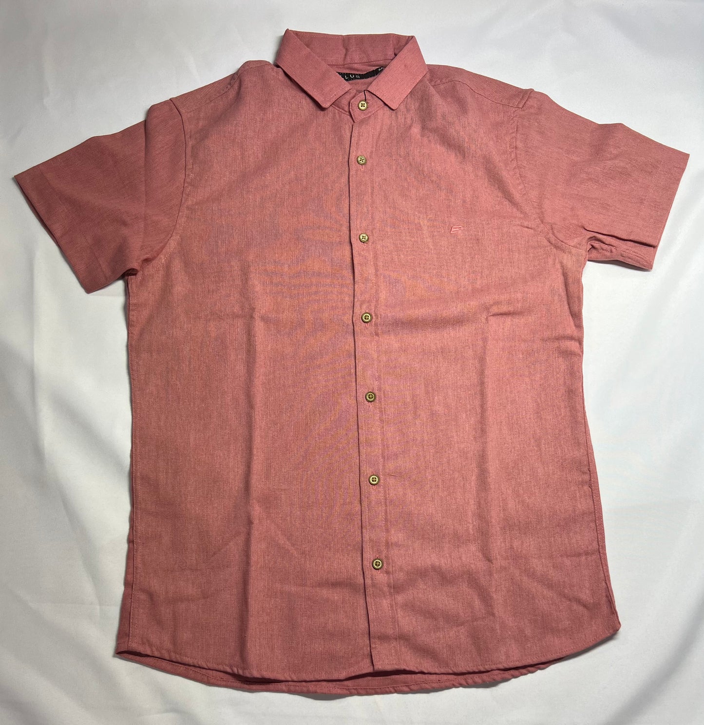 CAMISA DE BOTÃO LINHO E ROSA