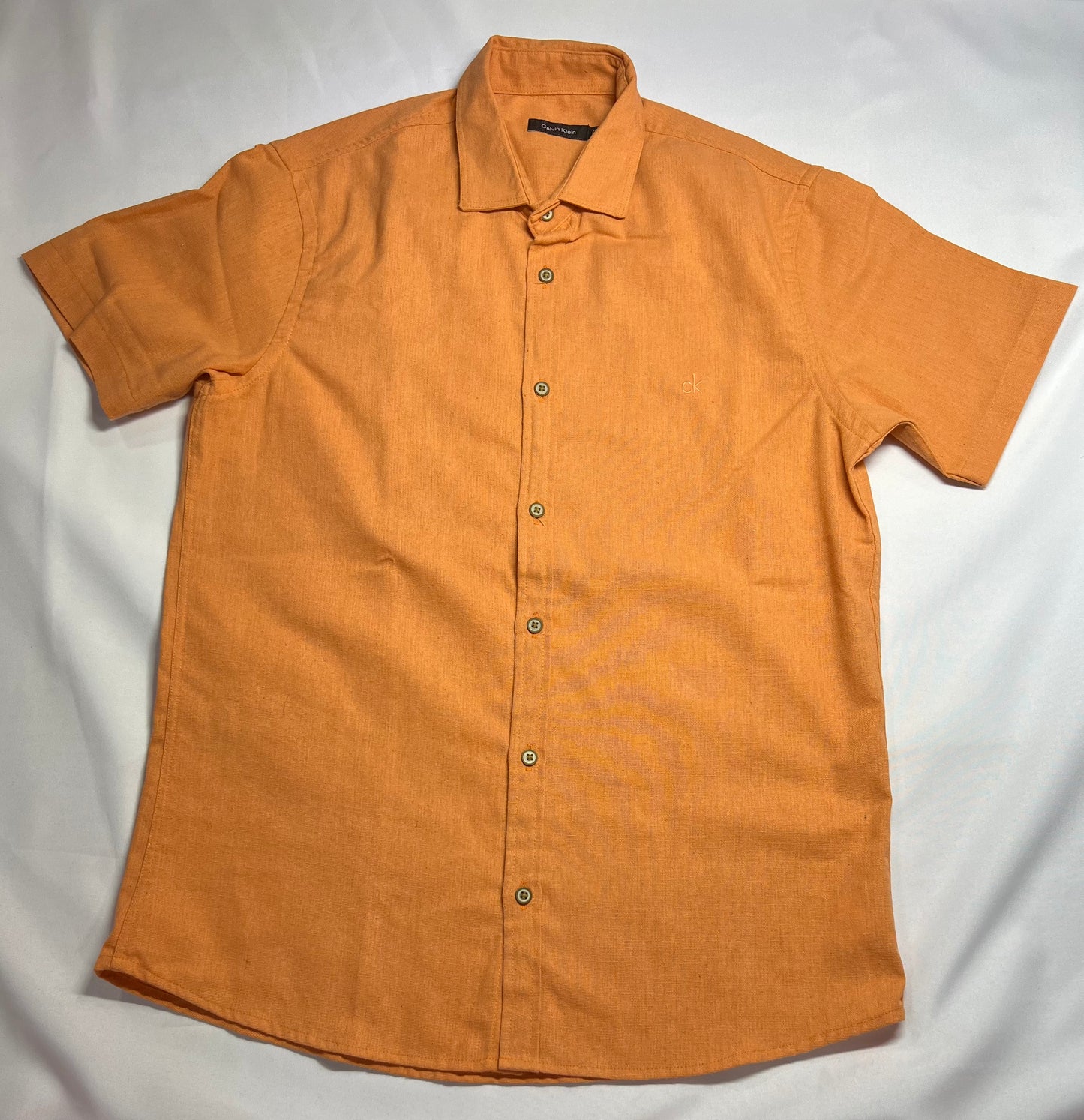 CAMISA DE BOTÃO LINHO X LARANJA