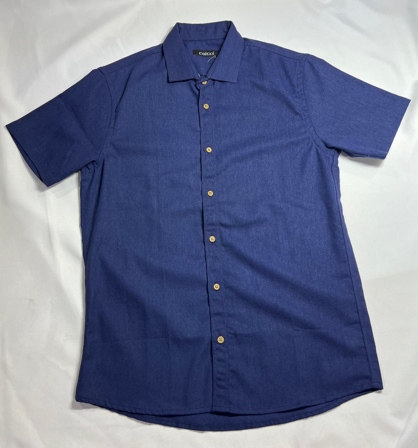 CAMISA DE BOTÃO LINHO CCI AZUL MARINHO