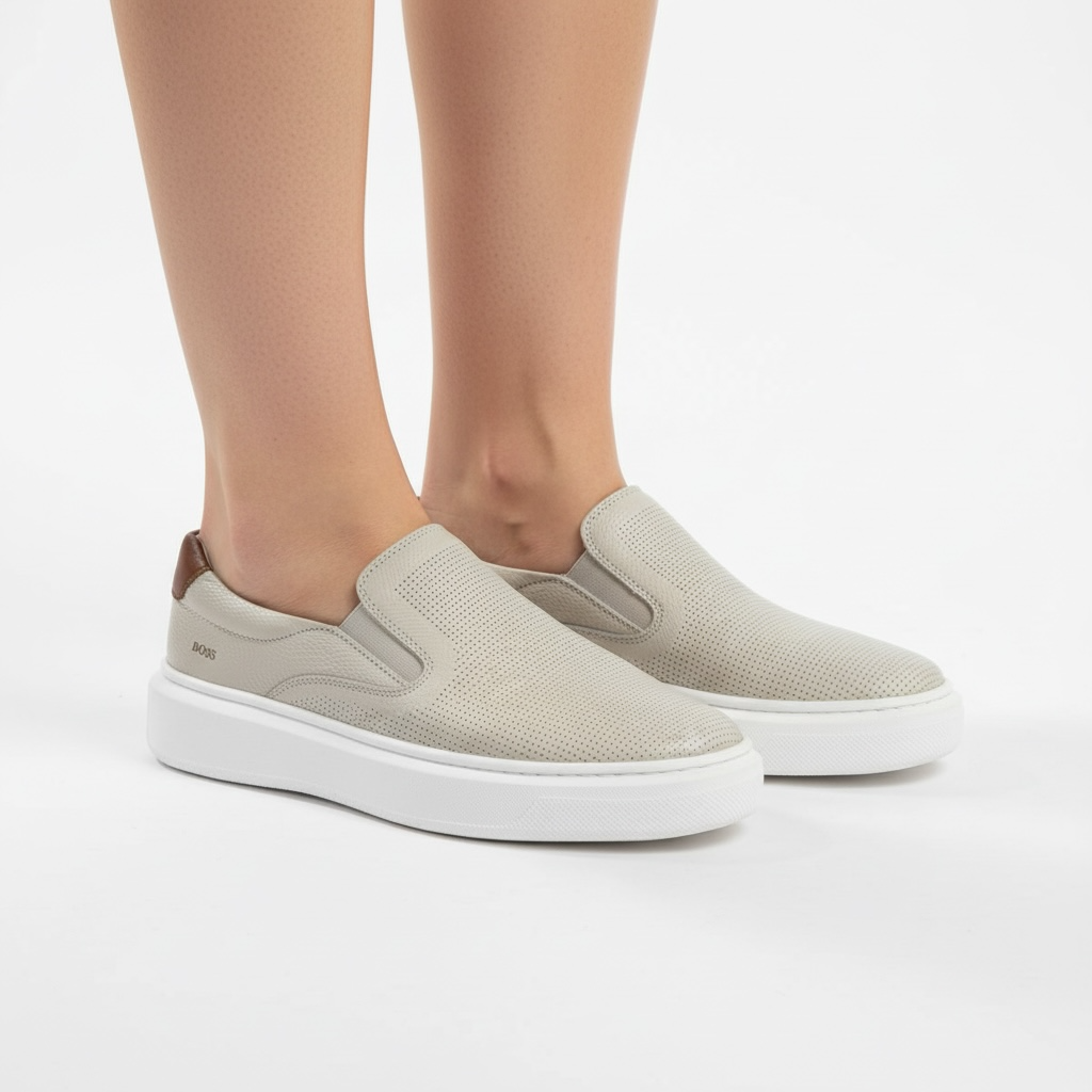 Tênis Boss Bossanova | Casual Premium Leather – Cream Tan