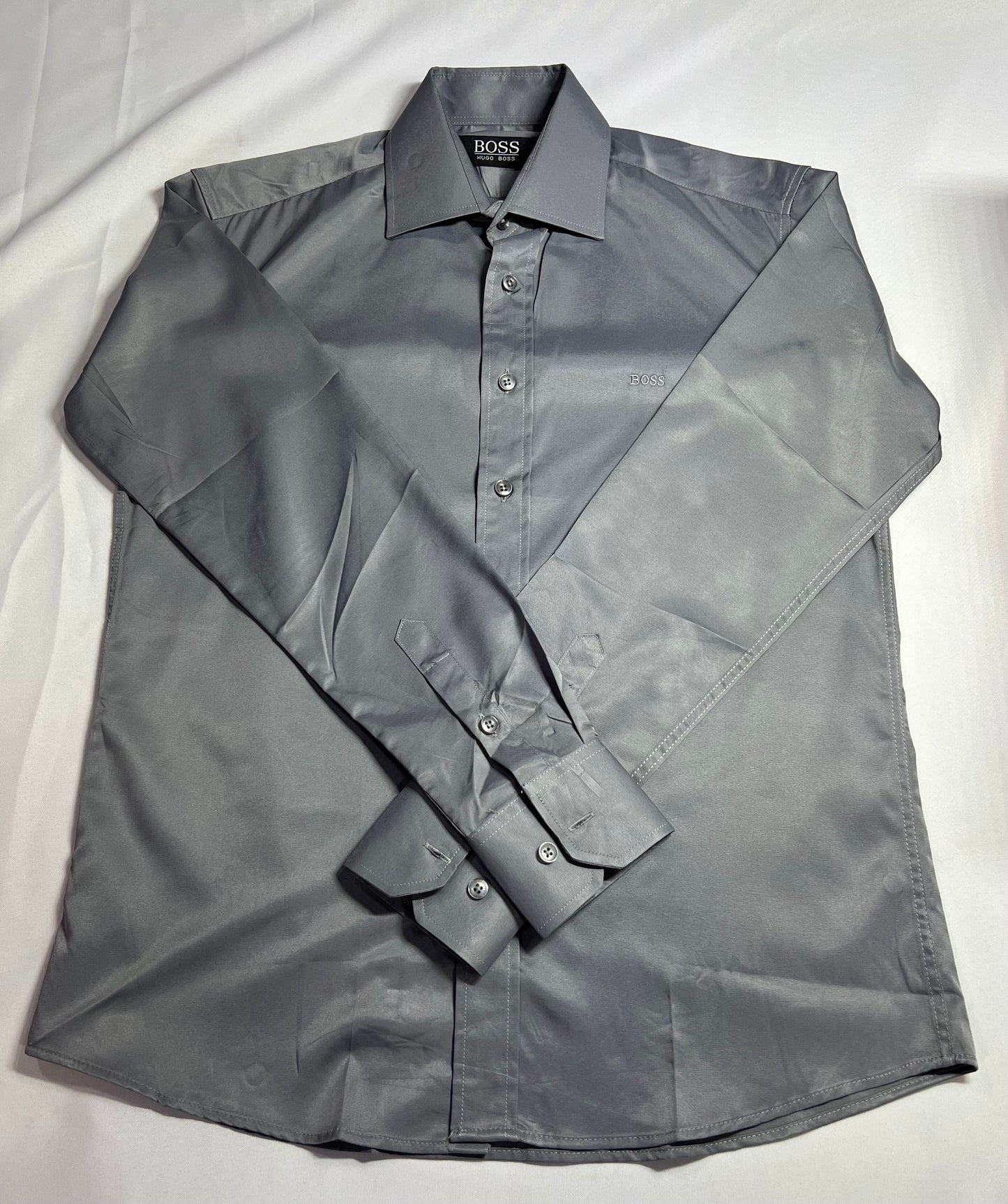 CAMISA SOCIAL HUGO BOSS CINZA PLATINUM