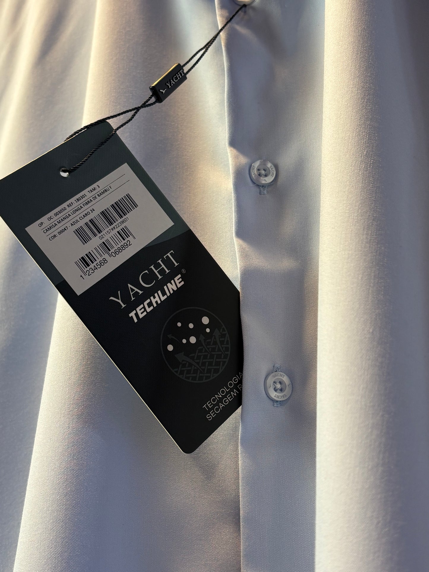 Camisa Social Yacht - Slim Fit - Fibra de Bambu - Azul Clara