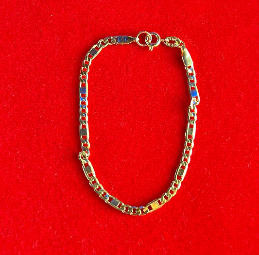 Figaro| Pulseira Banhada a Ouro 18K - 18 cm