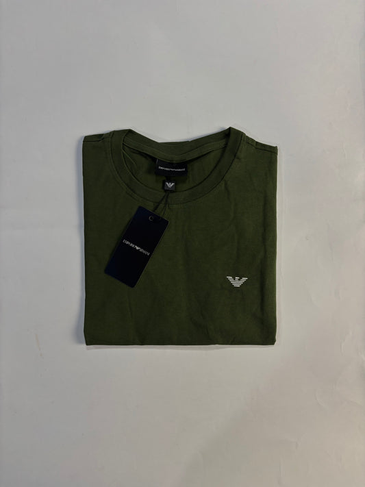 T-Shirt Armani | Tee Genuine Cotton Tanguis Pima -  Verde Militar Clássica
