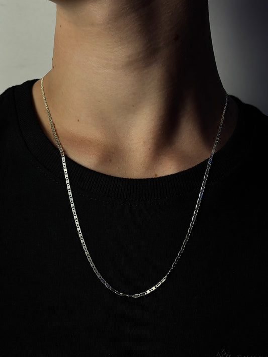 Corrente De Prata Piastrine 60CM