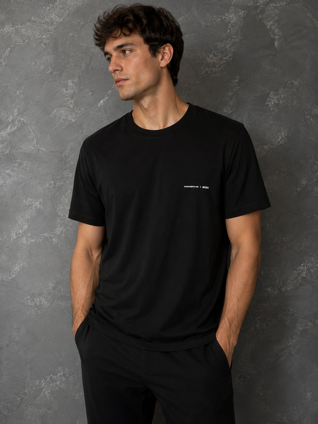 T-Shirt Boss| Tee Special Cotton Pima - Porsche Preta