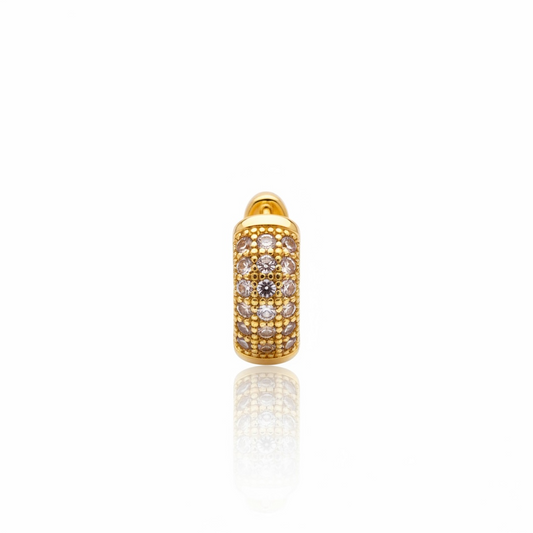 Argola Dourada | Banhada a Ouro 2 anos de garantia - With Crystals